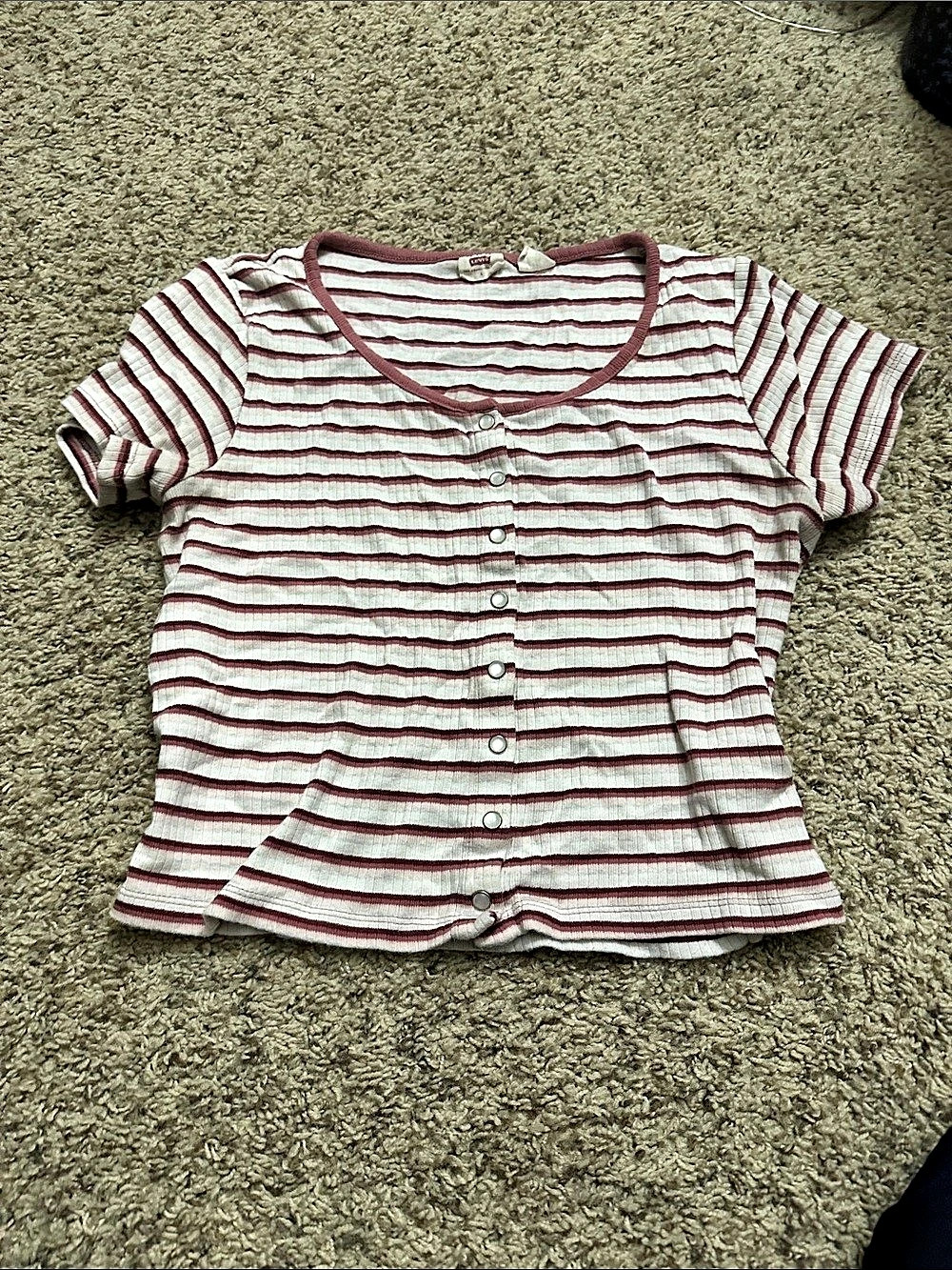 Levi's Short-Sleeve Rach Top Striped White & Red